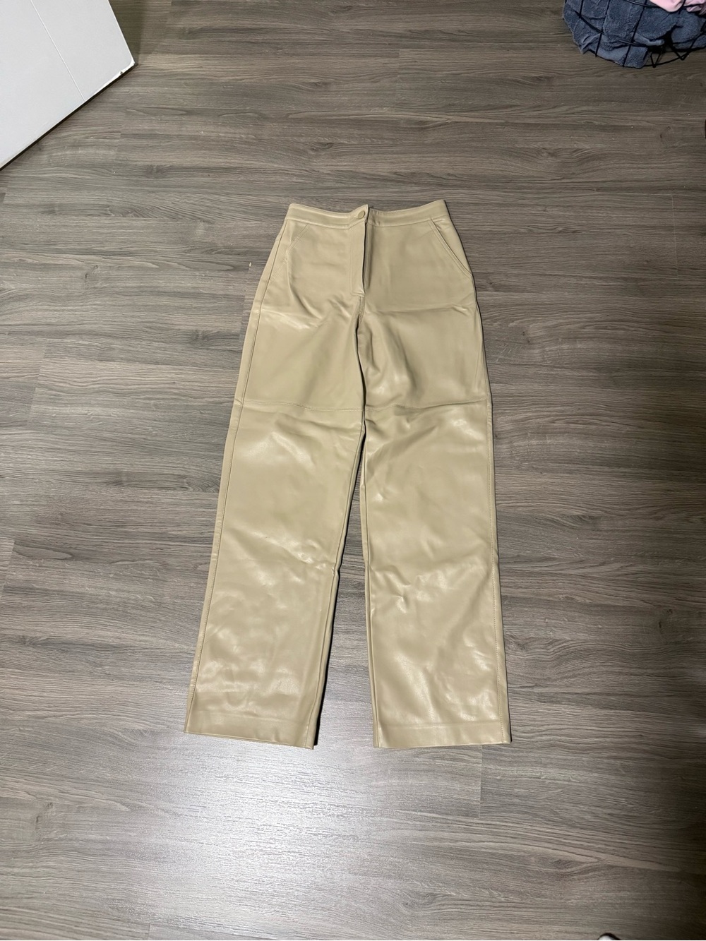 Oak + Fort Vegan Leather Straight Leg Pant